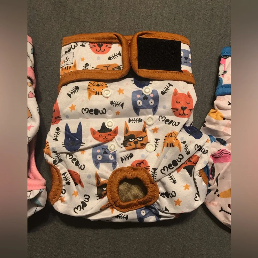 NEW Set Of 3 Reusable Cat Diapers